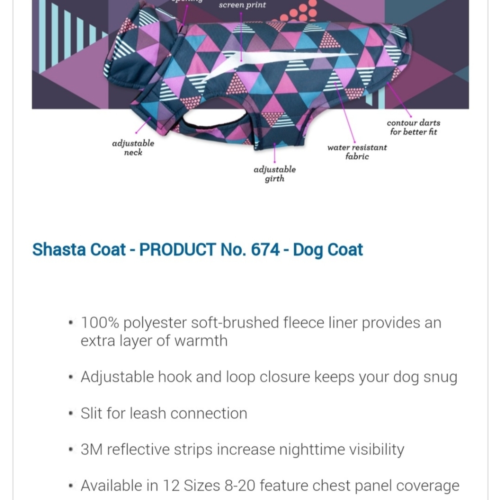 Shasta rc pets coat